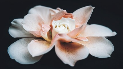 Fototapeta premium Elegant Peach Rose Bloom Close up Macro Photography