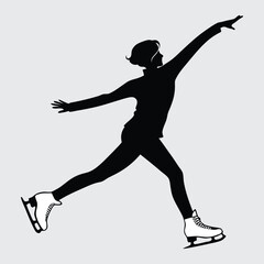  a-person-ice-skating image silhouette vector art and illustration