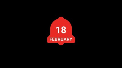 February 18 date on Notification bell Animation