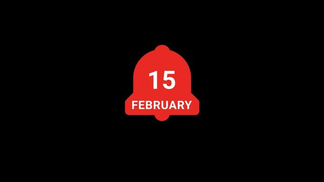 February 15 date on Notification bell Animation
