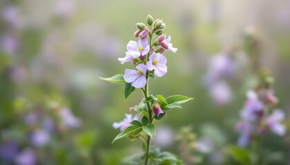 Fototapeta premium Delicate common vetch blooms in hyperrealistic detail, showcasing nature's gentle beauty - a symbol of growth and resilience, suitable for botanical art and nature-themed content