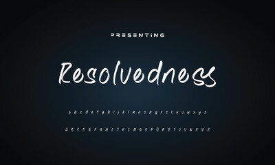 Lettering font isolated on black background. Texture alphabet in street art and graffiti style. Grunge and dirty effect. Vector brush letters.