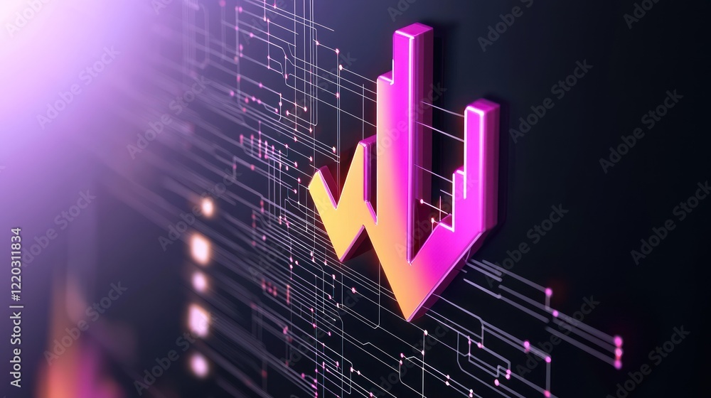 Poster data decline abstract background