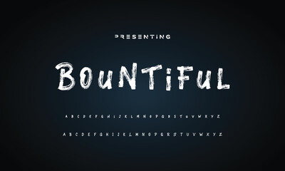 Lettering font isolated on black background. Texture alphabet in street art and graffiti style. Grunge and dirty effect. Vector brush letters.