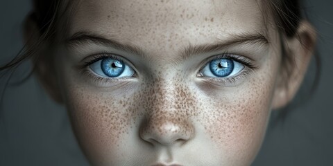 Fototapeta premium Close-up of child with freckles