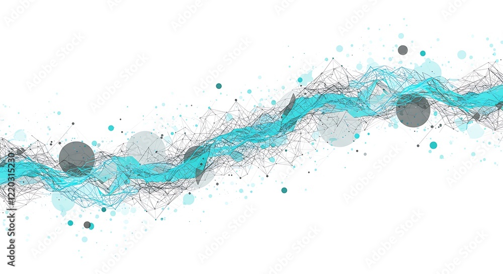 Poster trendy abstract wireframe background. modern science or technology art elements. surface illustratio