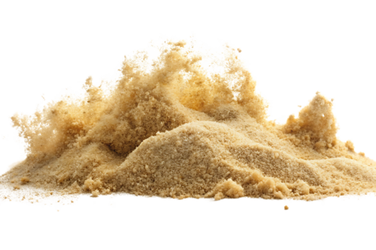 Pile of sand is on a white background