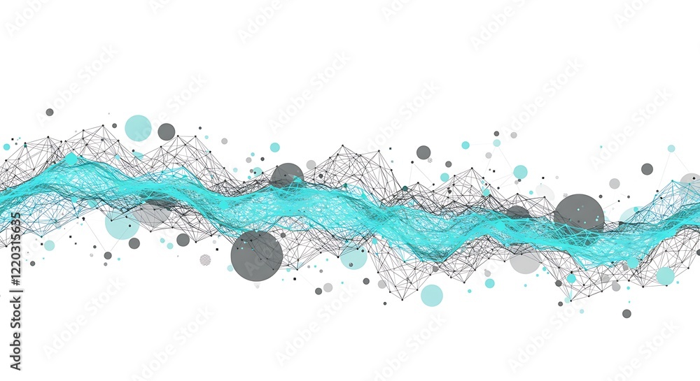 Poster trendy abstract wireframe background. modern science or technology art elements. surface illustratio