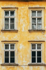 Fototapeta premium Yellow Building with Clock