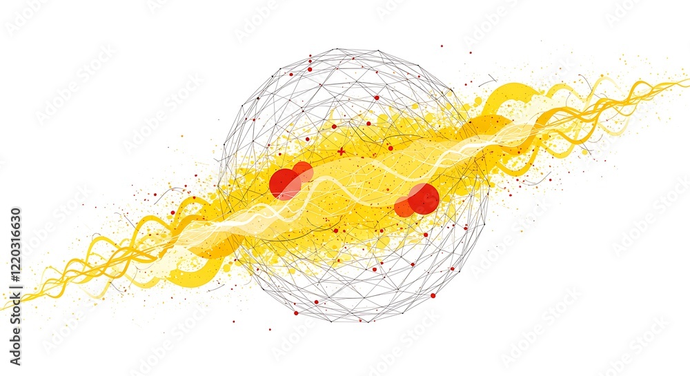 Poster trendy abstract wireframe background. modern science or technology art elements. surface illustratio