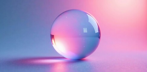 A clear sphere reflecting soft colors, perfect for creative graphic design projects.
