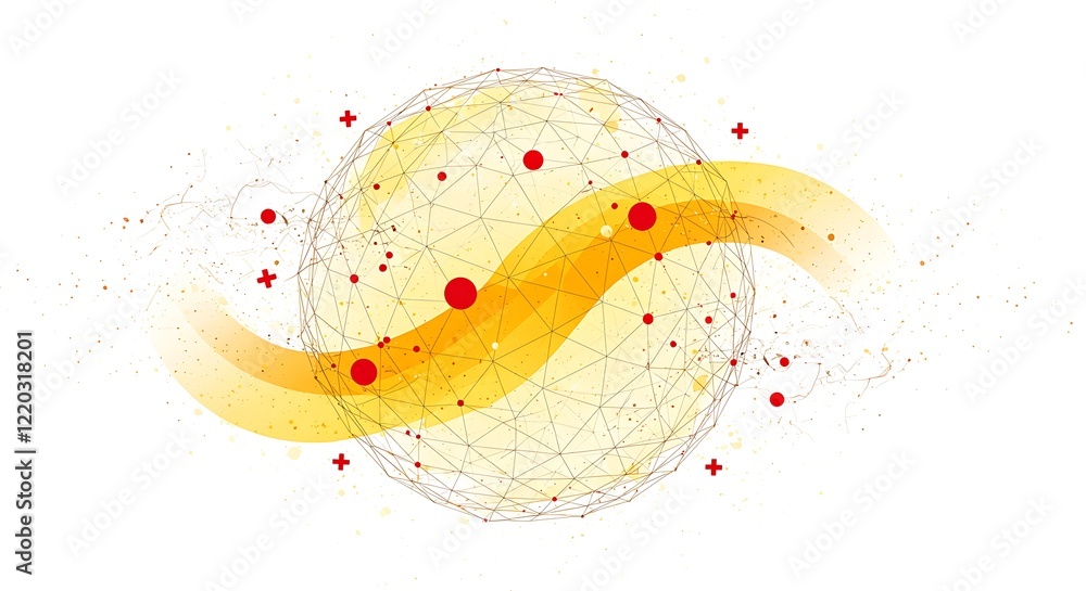Poster trendy abstract wireframe background. modern science or technology art elements. surface illustratio