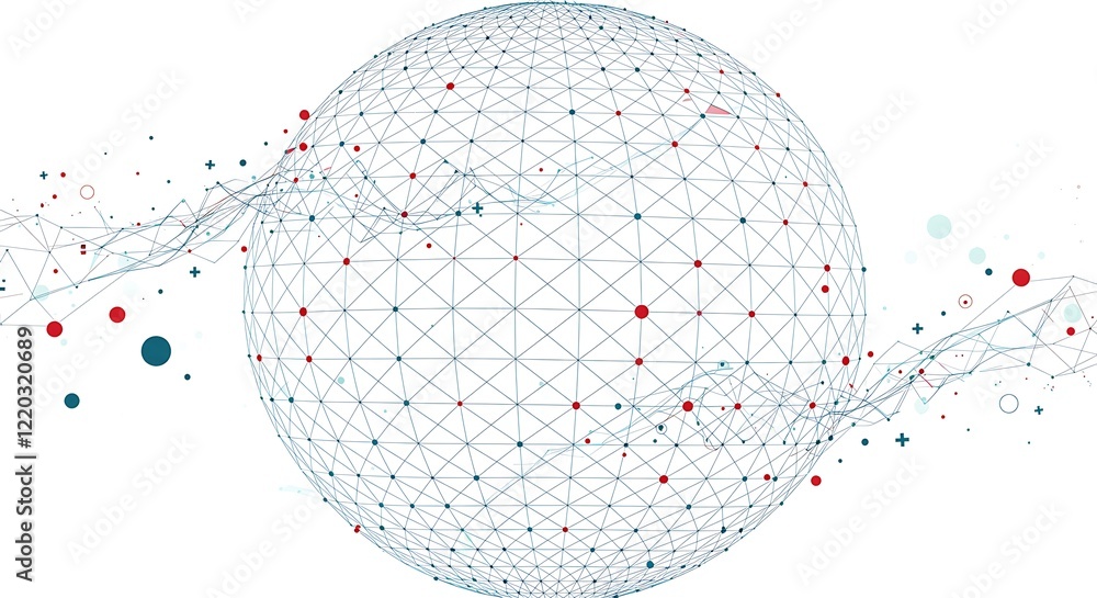 Poster trendy abstract wireframe background. modern science or technology art elements. surface illustratio