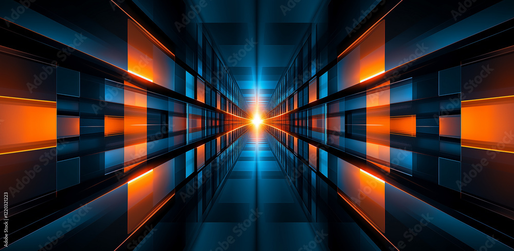 Poster abstract background, mosaic triangle pattern with transparent effects on glowing neon shiny backdrop