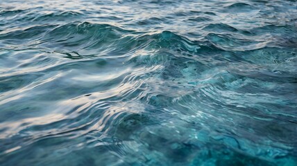 Fototapeta premium Ocean's Whisper: A Study of Tranquil Blue