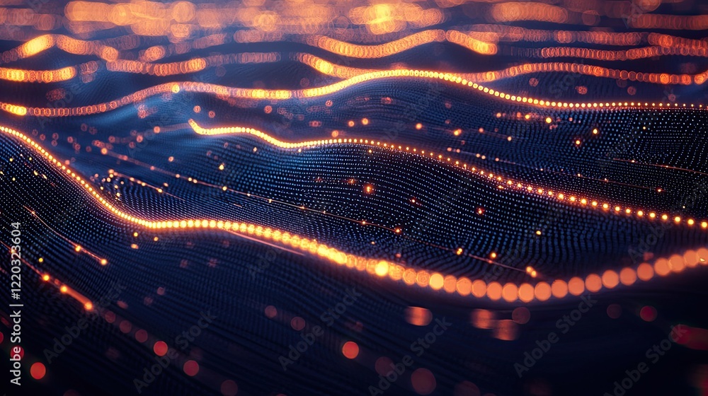 Aufkleber This abstract digital background features interconnected lines and dots, creating an illusion of a network in a dark blue color scheme, ideal for technology and data them