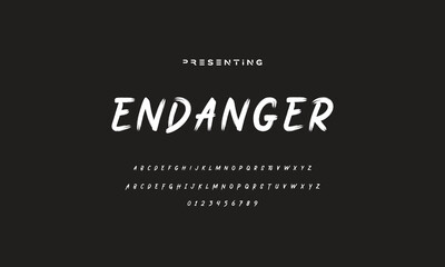 Stylish painted by a brush uppercase vector letters