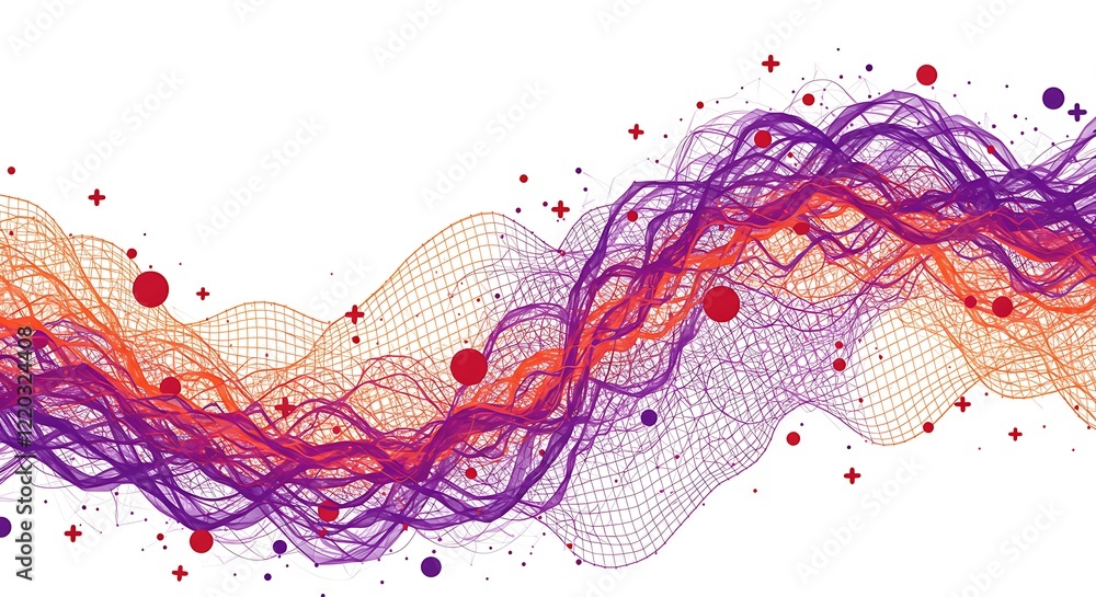 Poster trendy abstract wireframe background. modern science or technology art elements. surface illustratio