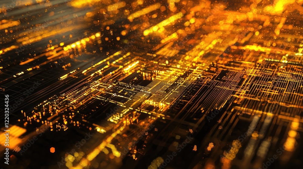 Poster experience a stunning futuristic cityscape featuring a vibrant digital matrix with streaming data li