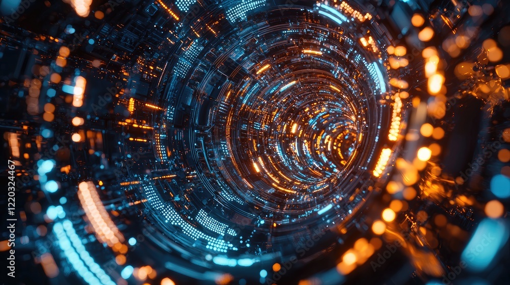 Poster A striking close-up image of a central processing unit surrounded by intricate circuitry, showcasing the essence of modern technology and innovation in computing systems.
