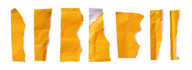 bundling yellow torn paper isolated