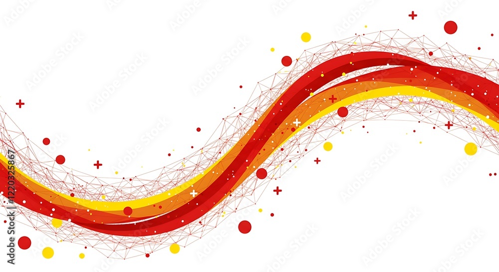 Poster trendy abstract wireframe background. modern science or technology art elements. surface illustratio