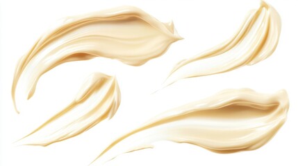High-Resolution 3D Render of Cosmetic Cream Smears in Various Textures and Forms