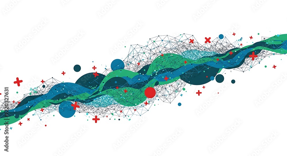 Poster trendy abstract wireframe background. modern science or technology art elements. surface illustratio