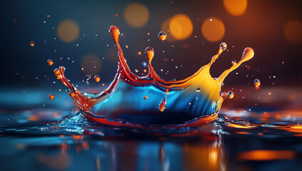 Colorful Paint Splash on Dark Background