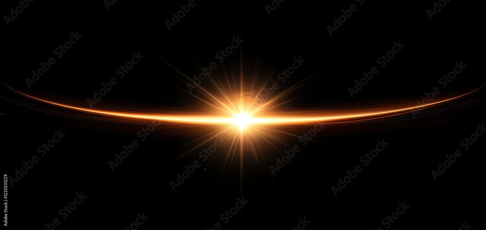 Poster glowing sunburst radiates light in dark space, creating stunning visual effect. bright rays extend o
