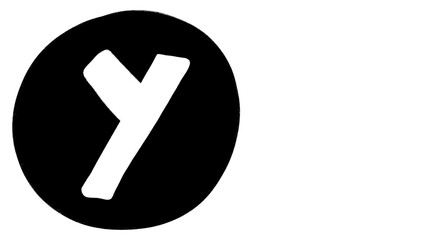 Y Alphabet Hand Drawn Style And Monochrome Design Font Design