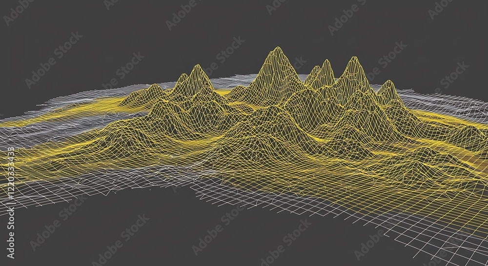 Poster trendy abstract wireframe background. modern science or technology art elements. surface illustratio