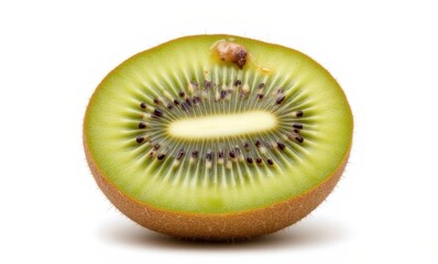 Fresh sliced kiwi fruit on white background