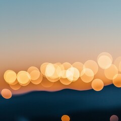 Golden Bokeh Lights Sunset Background  Abstract Blurred Lights  Soft Focus  Night Cityscap