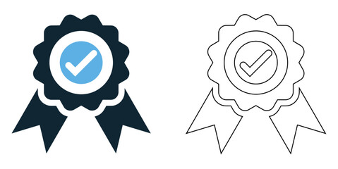 certification mark icon vector quality, approval, and authenticity. Ideal for business and branding pictogram symbol ui and ux design, glyphs and stroke line	