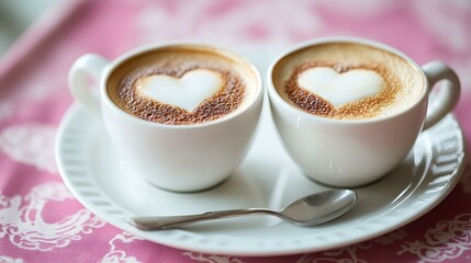 Romantic breakfast ideas like heart-shaped eggs and toast served with coffee