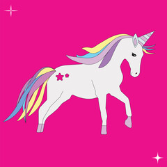 Cute unicorn vector cartoon illustration