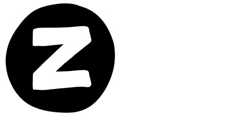 Z Alphabet Hand Drawn Style And Monochrome Design Font Design