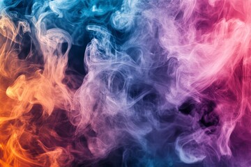 Obraz premium An abstract digital painting of colorful smoke, with swirling patterns and vibrant colors creating an otherworldly atmosphere. 