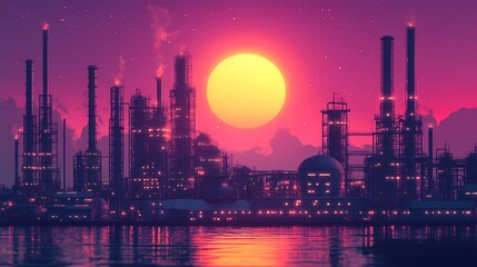 Retro futuristic background showcasing a digital grid and glowing horizon, designed in a timeless comic book illustration style