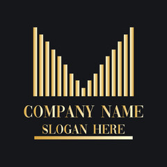 Elegant Bar Graph Logo with Placeholder Text for Company Branding