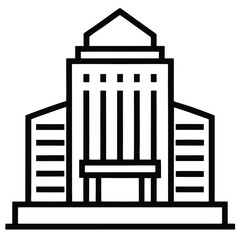 Office Building Icon Vector Art Illustration Design