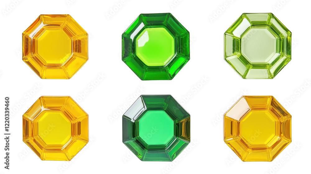 Poster a 3d hexagonal diamond pattern on a green background, symbolizing technology and business, with a ge