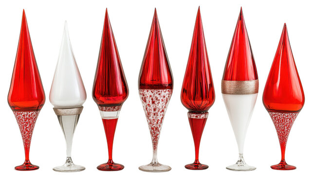 A room decoration that looks like a wine glass with a large red teardrop inside.