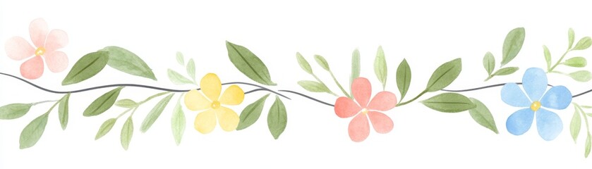 Delicate watercolor painting of blossoming flowers on branch floral masterpiece