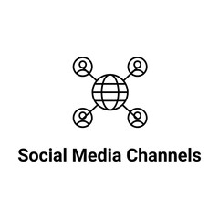 Social Media Channels Icon. Digital Networking and Communication Illustration for Marketing and Outreach.