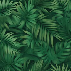 Fototapeta na wymiar Vibrant tropical leaves and vines create a lush tapestry in watercolor textures, evoking a serene atmosphere reminiscent of a rainforest retreat in the sunshine