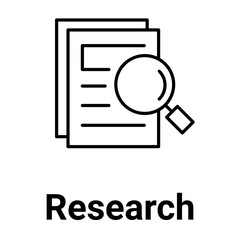 Research Icon. Information Gathering and Analysis Illustration for Planning Concept.