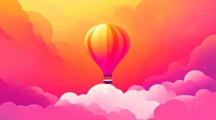 Hot air balloon adventure colorful journey through the vast sky
