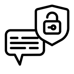 Chat Encryption Icon Outline Style